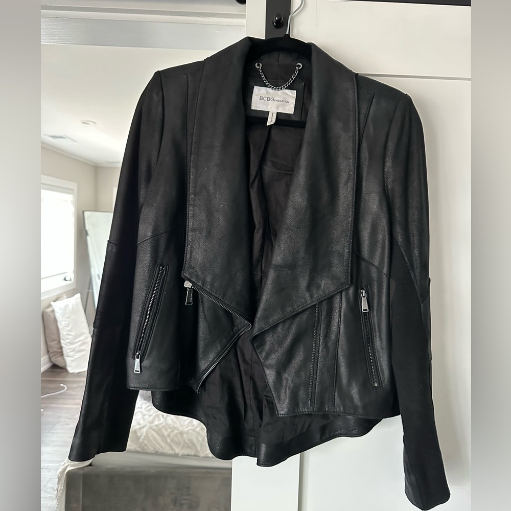 BCBG suede leather jacket size small